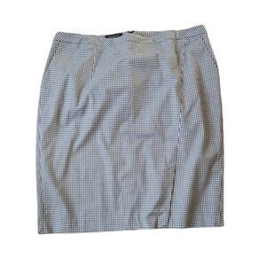 Talbots Straight & Pencil Skirt Womens 18W Black Plaid Gingham Classic Lined Mod